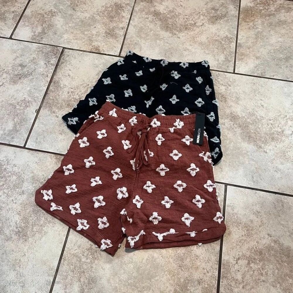 NovaMen Starlet Warmup Shorts Lot Size S Brown & Black 2-Pack